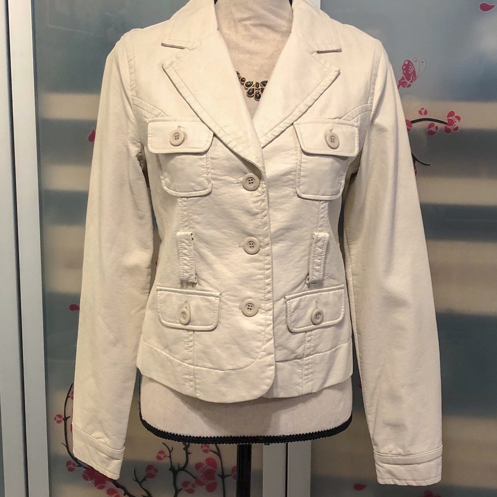 Forever 21 Cream Faux Leather (Vegan) Jacket ~ M